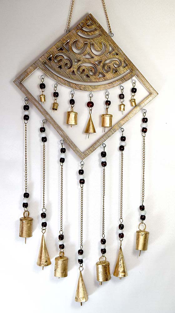 PENDANT ROMBO WOOD CON CADENA 80