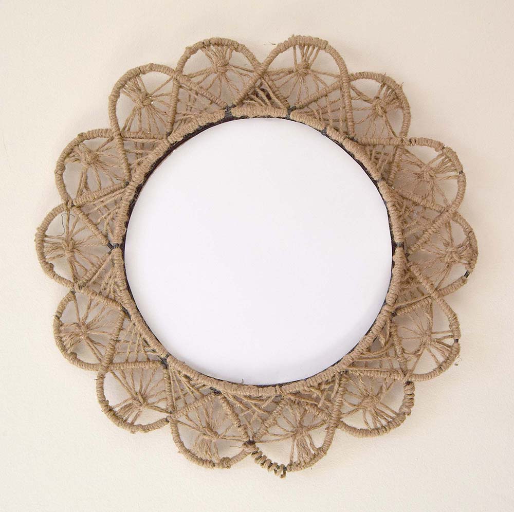 MIROIR JUTE PETALOS 50 CM