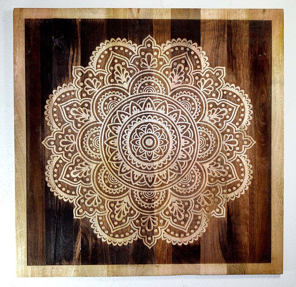 CUADRO WOOD CARVED MANDALA 60CM