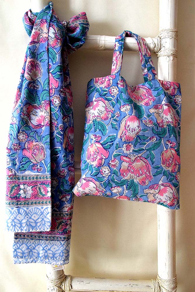 SET DE 2 BOLSO Y PAREO ALGODÓN Nº3