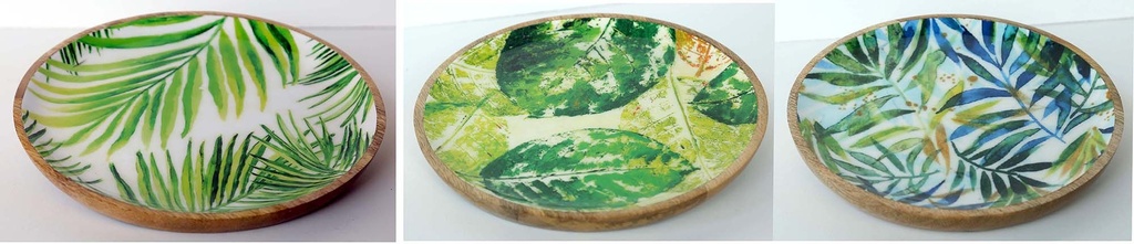PIATTO MAR-RESINA 25CM FOGLIE