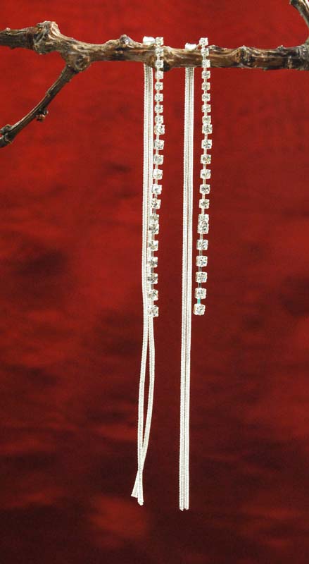 ORECCHINO CADENA CRISTAL 13 CM