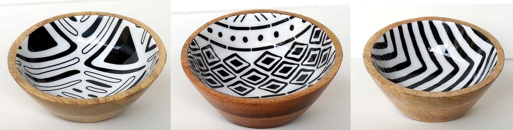 TIGELA MADEIRA E RESINA 12X5CM ÁFRICA
