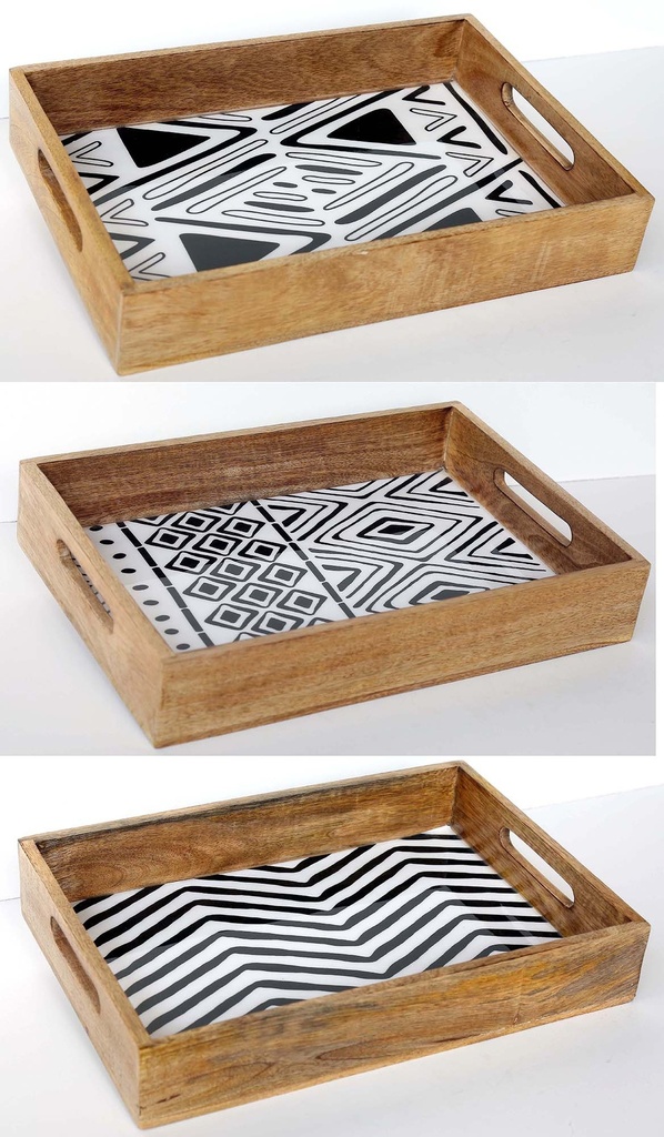 TRAY WOOD AND RESIN 38X26 ÁFRICA