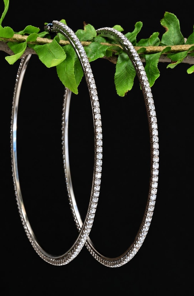 PENDIENTES ARO CRISTAL 9 CM