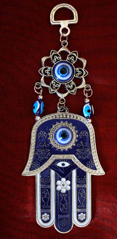 PENDENTE OJO TURC MANO 17 CM