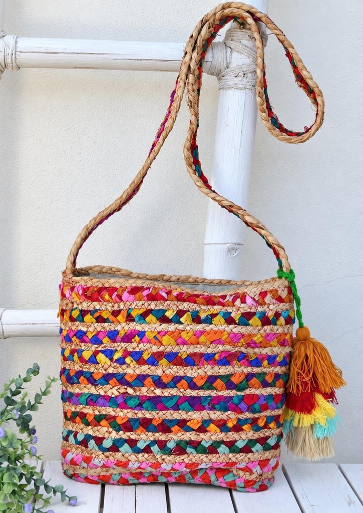 BOLSO MULTICOLOR YUTE-SARI 30X25CM