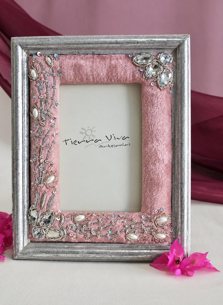 PORTAFOTO LEGNO BOR TERCIOP ROSA