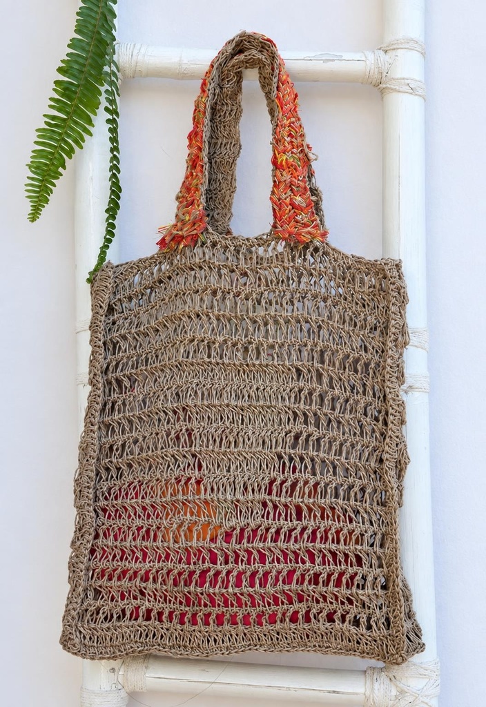 BOLSA NUPUR DE JUTA CON APLIQUES 40 CM