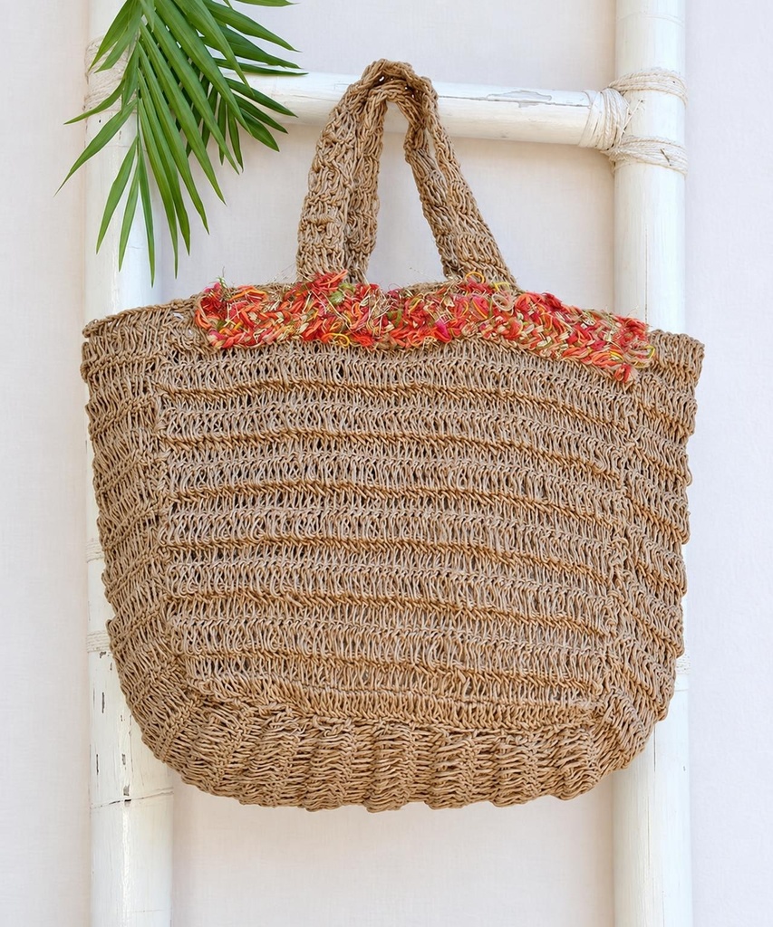 BORSA NUPUR DE IUTA CON APLIQUES 40 CM