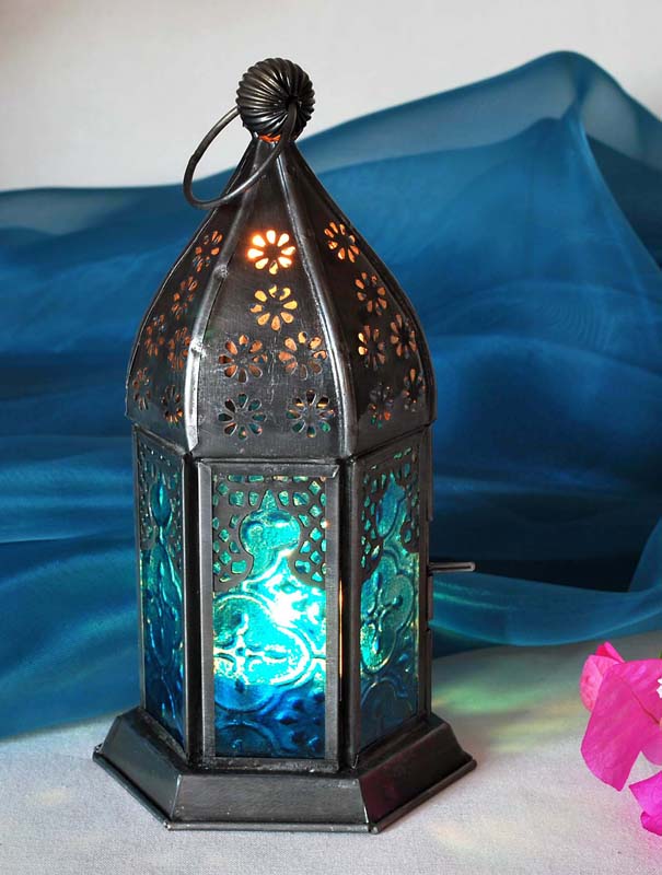 LANTERN GLASS METAL GRANADIN 19X9