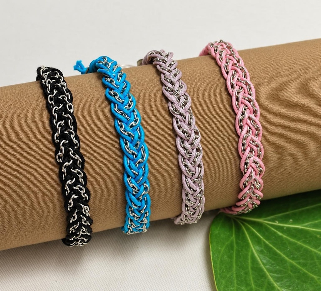 PULSERA TRENZA ALGODÓN METAL MODELO 582