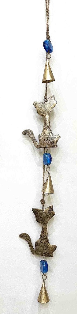 RANGÉE 2 GATOS MÉTAL-VERRE 55 CM