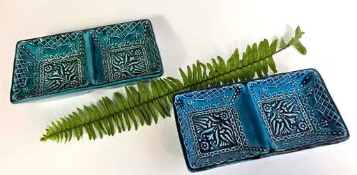 [1085037] BOWL DOUBLE CERAMIC AZUL