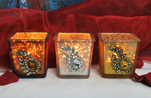 [9075565] LOT DE 3 VELERO CUBO VERRE C/MED 7