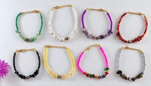 [0685045] PULSERA PIEDRA SURTIDO OJO TURCO M045