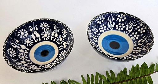 [1085161] BOWL CERAMIC EVIL EYE M 12 CM