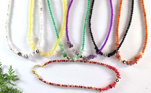 [0685049] NECKLACE STONE SURTIDO C/EVIL EYE