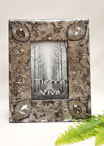 [9075574] PHOTO FRAME WOOD C/PEDRER METAL 24