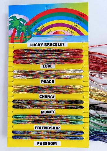 [0685054] SET DE 100 PULSERA DE LA VIDA ALGODÓN