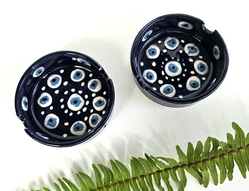 [1085173] ASHTRAY CERAMIC MINI EVIL EYE 8