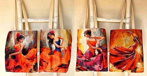 [4085444] BORSA COTONE FLAMENCO 43X34 CM