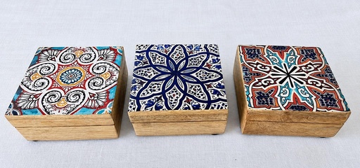 [9275061] BOÎTE BOIS ET RÉSINE 10 CM MAROCAIN
