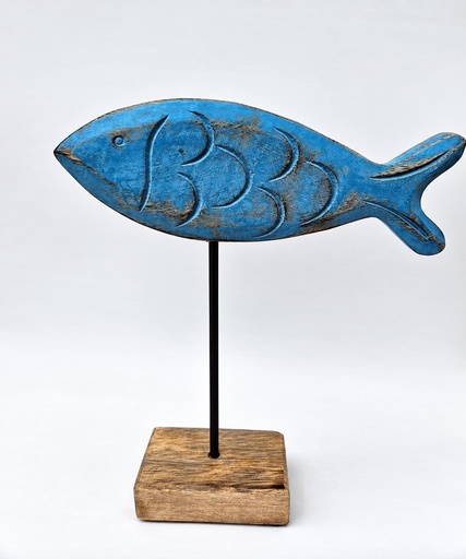 [1675705] PECES MADERA PINTADA CON BASE