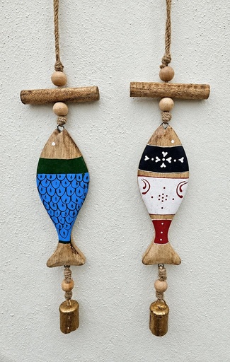 [1675710] MOVIL PECES MADERA PINTADA