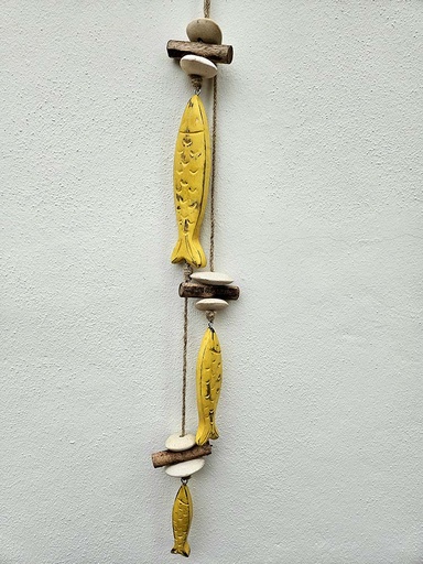 [1675712] MÓBILE 3 PEIXES MADEIRA PINTADA