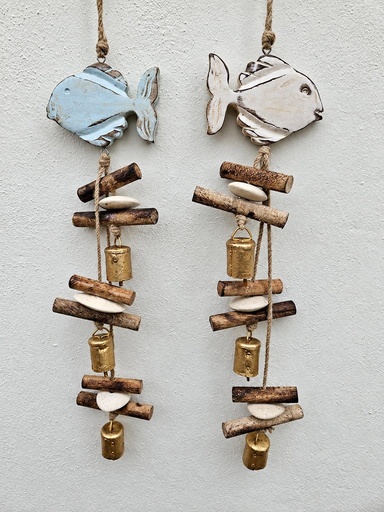 [1675715] MOVIL PECES MADERA PINTADA