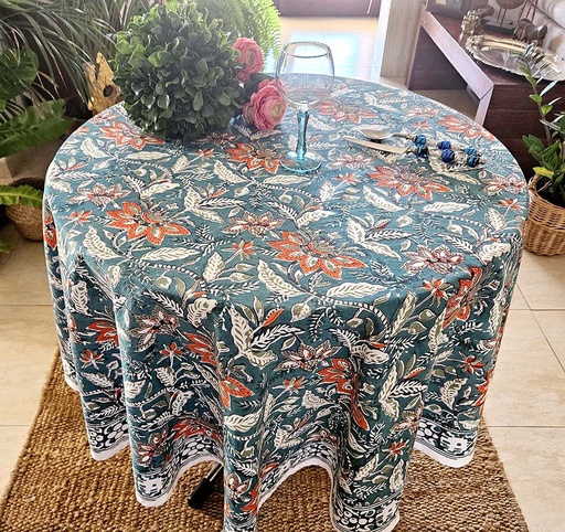 [5575154] MANTEL ALGODÓN BLOCK PRINT180CM Nº1