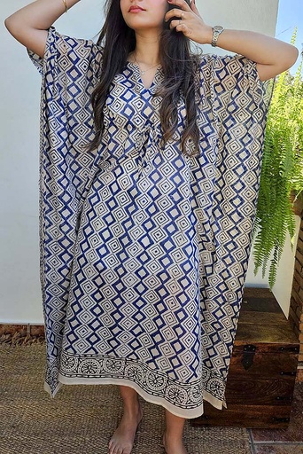 [4575101] KAFTAN LARGO COTONE BLOCKPRIN
