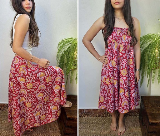 [4575160] FALDA ALGODÓN BLOCKPRINT 160