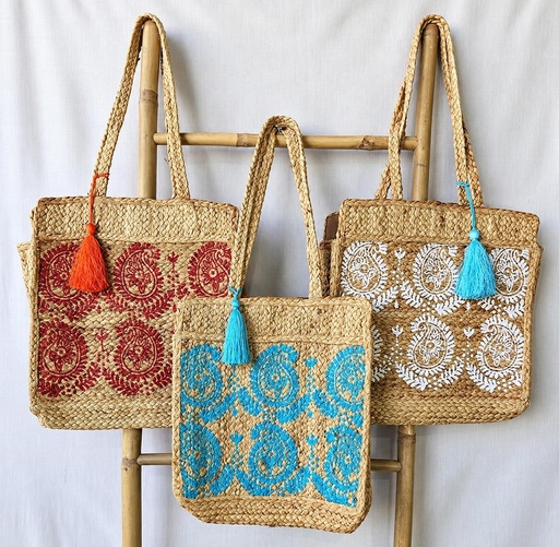 [4075742] BORSA DE IUTA PAISLEY PRINT 40X36