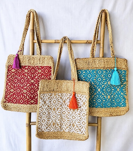 [4075743] BOLSA DE JUTA FLOR PRINT 40X36