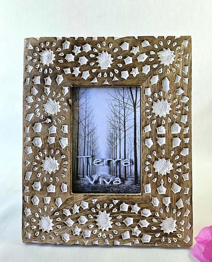 [9275418] PORTAFOTO LEGNO INTAGLIATA MOSAICO