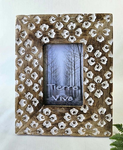 [9275420] PORTAFOTO MAD TALLADA PETALOS