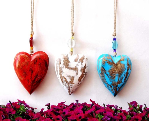 [1675399] TIRA 1 CORAZÓN MADERA PINTADA M 35CM