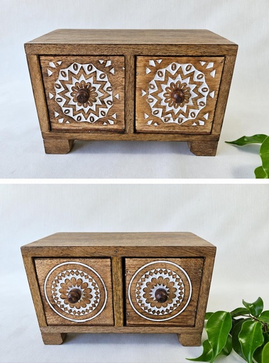 [9275460] MUEBLE MINI MADERA 2 CAJÓN 21X13CM