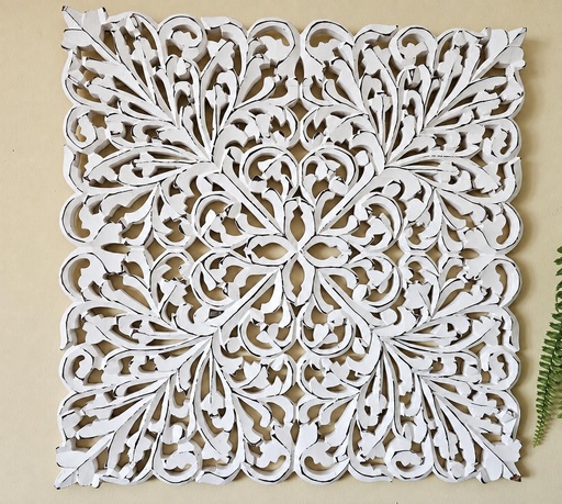 [9275465] CUADRO MADERA TALLADA FLORAL 55CM
