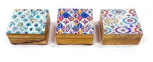 [9275094] CAJA MAD/RESIN GEOMET 10X10 CM