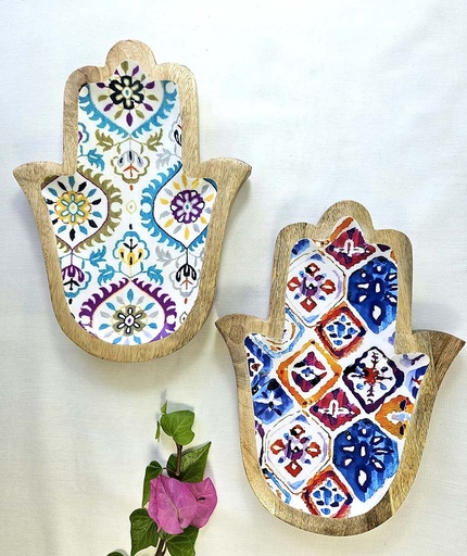 [9275095] MANO DI FATIMA LEGNO E RESINA GEOME 32