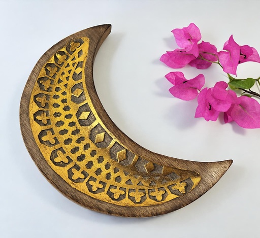 [9275464] BANDEJA LUNA MADERA TALLADA 30 CM