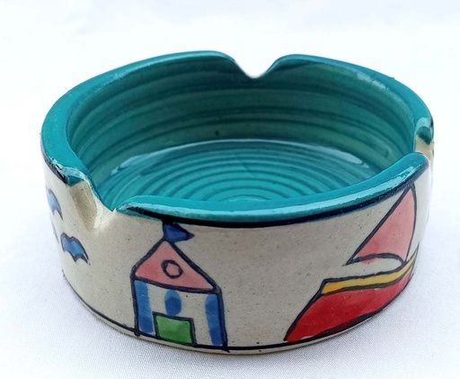 [1775653] ASHTRAY CERAMIC PAINTED 8 CM M-653