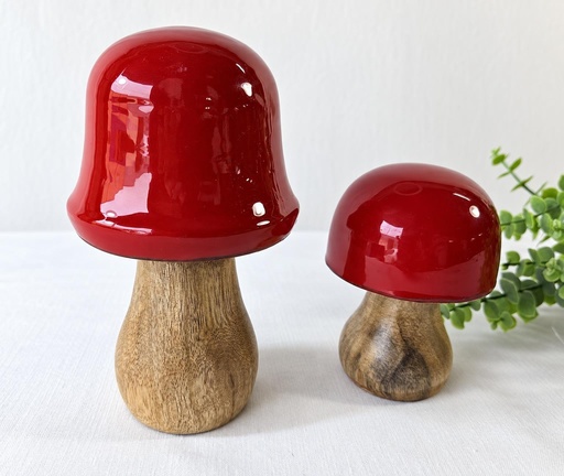 [9275142] SET DE 2 CHAMPIÑON MADERA ESMALTADA 15-10