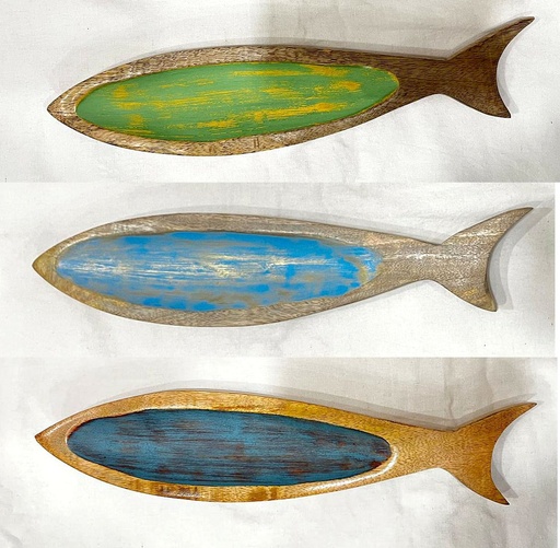 [9275601] FISH SARDINA WOOD PAINTED ANT M 36