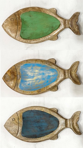 [9275607] POISSON DORADA BOIS PEINTE ANT 35X16