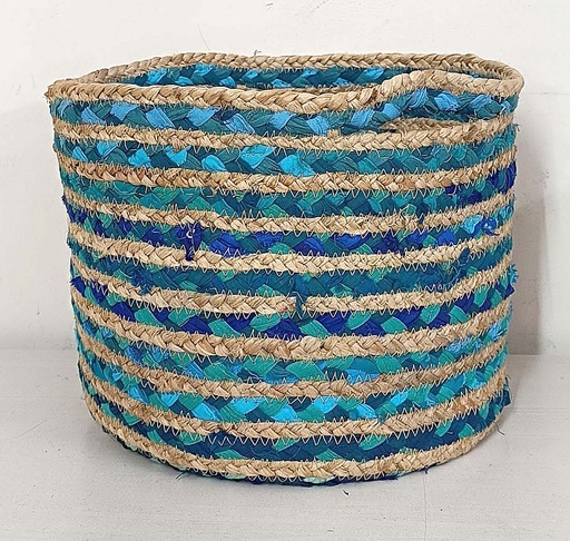 [5575023] BASKET CON ASA JUTE-SARI 28X23 CM