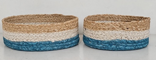 [5575038] SET DE 2 CESTOS YUTE-COL 25,19 CM